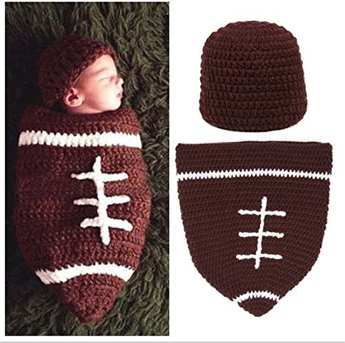 Dtailz newborn photography props baby photoshoot outfits girl boy funny costume knitted chrochet (football) - Image 3
