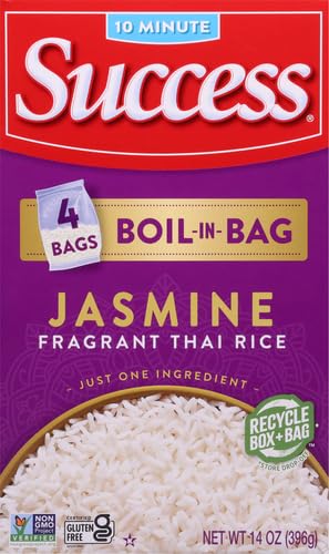 SUCCESS BOIL-IN-BAG RICE, THAI JASMINE RICE, QUICK RICE MEALS, 14-OUNCE BOX