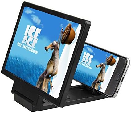 Mobile Phone Screen Magnifier 3D HD Movie Stand Holder Foldable Glass Amplifier Video for iPhone 7/7 Plus/6/6s/6 Plus/6s Plus (Black)