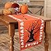 OurWarm Halloween Table Runner Linen Bats Table Cover, Pumpkin and Ghost Table Runner for Halloween Table Decorations and Scary Movie Nights, 16 × 74 Inch