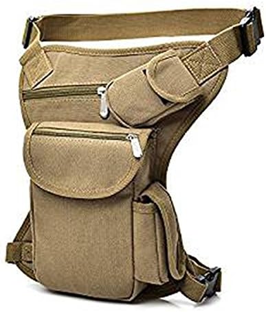 Qisheng Men Canvas Drop Waist Bags Leg Pack Bag Belt Bicycle and Motorcycle Money Belt Fanny Pack
