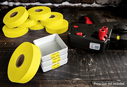image for Perco Yellow Pricing Labels for Monarch 1136 Price Gun – 8 Rolls, 14