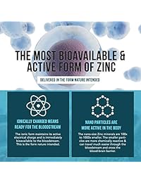 Zinc Iónico Líquido - Forma más biodisponible de Zinc - Cargado Iónicamente, Nano-Concentrado...