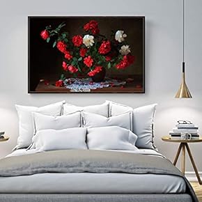 Floating Framed Canvas Wall Art for Living Room, Bedroom Still Life Canvas Prints for Home Decoration Ready to Hang - 16x24 inches