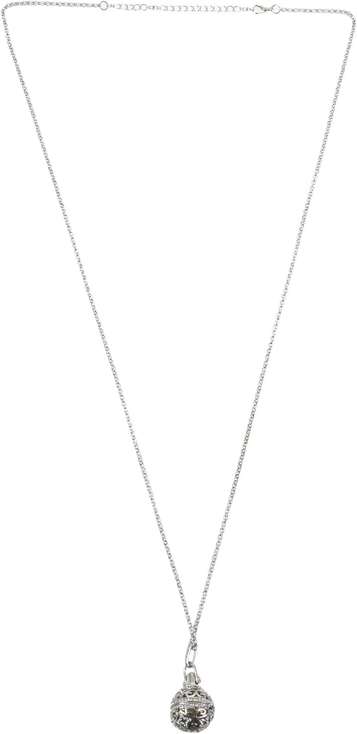 Etase Ball Pendant Long Musical Sound Harmony Ball Necklace, Silver