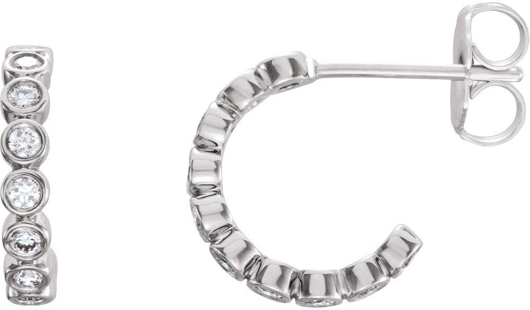 Diamond Hoop Huggie Earrings Small Amazon.co.uk Jewellery