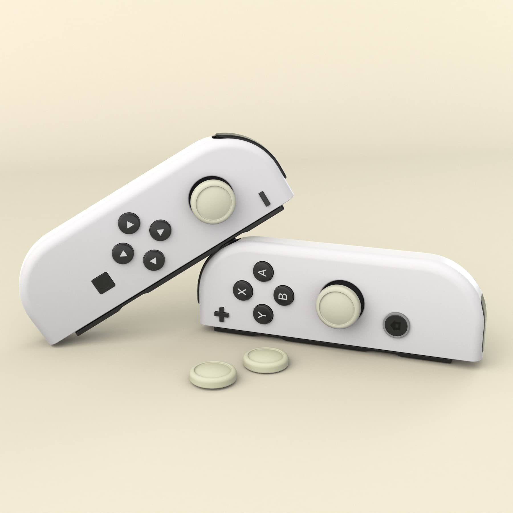 eXtremeRate PlayVital Switch Joystick Caps, Switch Lite Thumbstick Caps, Silicone Analog Cover for Switch OLED Joycon Thumb Grip Rocker Caps for Nintendo Switch & Switch Lite - Antique Yellow