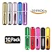 10 Pack-5ml Portable Mini Refillable Empty Perfume Atomizer Spray Bottle Easy to Fill Scent Aftershave Pump Case for Travel Outgoing Purse Multicolor (One Set of 10pcs)