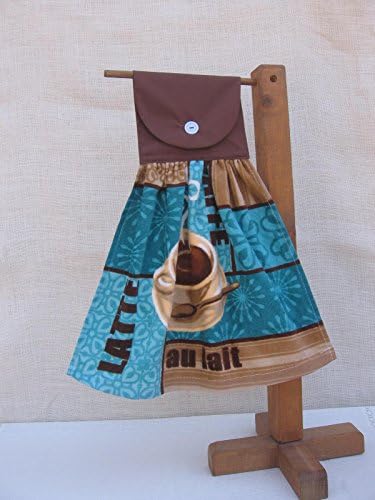Coffee Latte Kitchen Tea Towel, Hanging Dish Towel