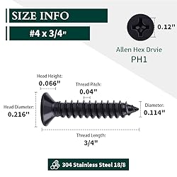 #4 x 3/4" Flat Head Phillips Sheet Metal Tek