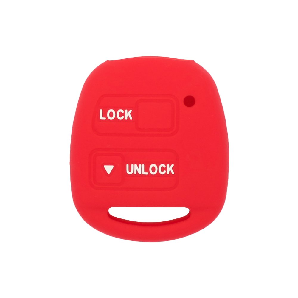 BROVACS Silicone Cover Protector Case Holder Skin Jacket Compatible with TOYOTA Camry Corolla RAV4 Prado LEXUS 2 Button Remote Key Fob CV2421 Red