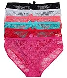 Barbra's 6 Pack Women's Plus Size Cage Back Lace Hiphugger Panties