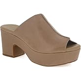 Chocolat Blu Women Shoes Gadis Platform Slide Sandal Taupe Leather 7.5 M US