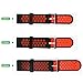 Universal 18mm 20mm 22mm 24mm Width Silicone Watch Band Replacement, Quick Release Rubber Watch Bands for Men & Women (22mm, Black-Red)