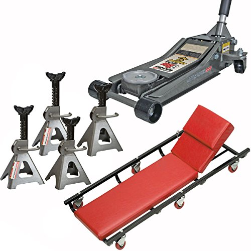 3 Ton Floor Jack Set Combo 6 Ton Combined Jack Stands and Mechanic Creeper