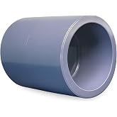 ERA 1-1/2" Schedule 80 PVC Pipe Coupling &ndash; Socket Slip Connector, Gray Industrial-Grade PVC Fitting, NSF Certified, 10-Pack