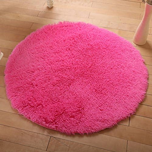 Maygarden Supersoft Indoor Modern Shaggy Circle Round Area Rug Pad Sofa Yoga Cushions Mat Bedroom Sleeping Room Living Room Sitting Room Rugs Blankets Footcloth Rosered Diameter:39.37"