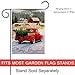 Dyrenson Home Decorative Merry Christmas Garden Flag, Xmas Quote House Yard Flag with Red Truck, Burlap Rustic Winter Garden Yard Decorations, Vintage Seasonal Outdoor Flag 12 x 18 for Holiday