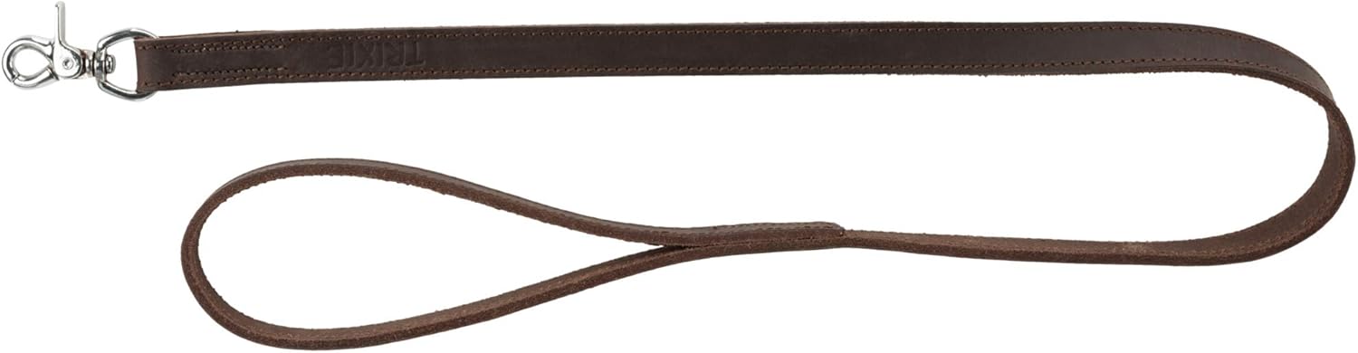 TRIXIE Rustic Fatleather Leash, M-L: 1.0 M/20 Mm, Dark Brown, Brown, 0.155 kg