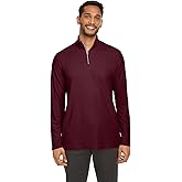 Core 365 Men's Fusion ChromaSoft Pique Quarter-Zip 4XL Burgundy