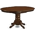 East West Furniture KET-ESP-TP Kenley Dining Room Table - an Oval Solid Wood Table Top with Butterfly Leaf & Pedestal Base, 4