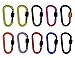 Paliston 10pcs Locking Carabiner Aluminum D Ring Hiking Clips for Hiking Camping Fishing and Outdoor Use