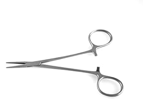 Halstead Mosquito Forceps 5" Straight Serrated Jaws Hemostat Clamps - SurgicalExcel