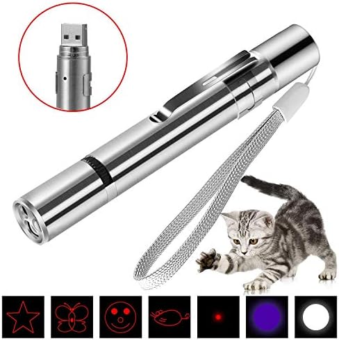 Cypin Cat Toys, Exercise Laser Interactive Chaser Toys for Indoor Cats and Dogs with USB Rechargeable and 7 Mode