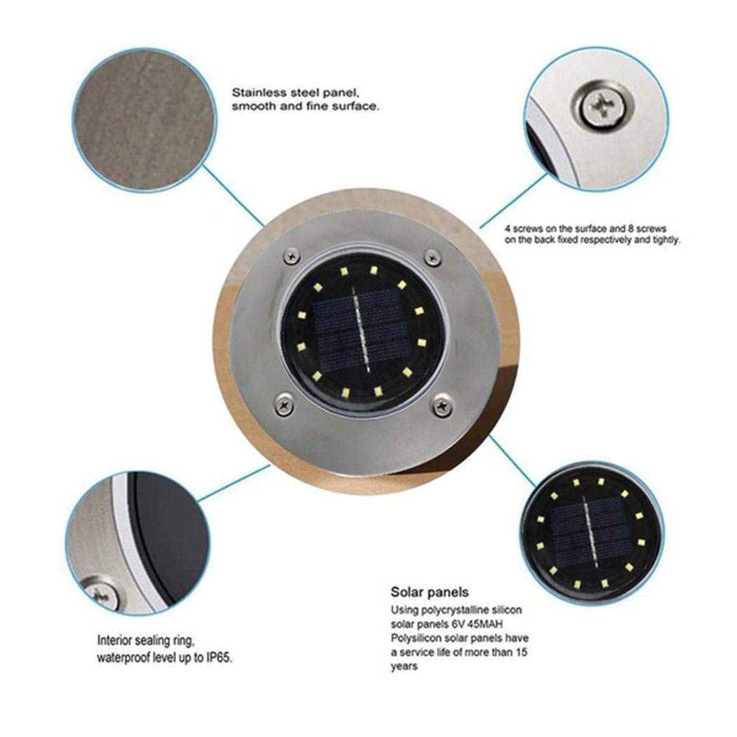 ZEARO Solar Power LED Walkway Lights Path Garden Underground Light Solar Lights