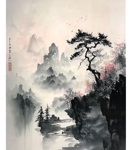 Amazon.com: Japanese Landscape cross stitch kits,Mount Fuji Cherry