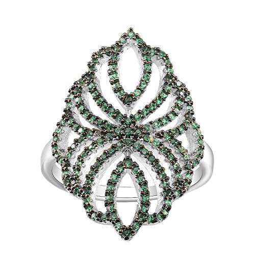 Cubic Zirconia Rings-KIVN Fashion Jewelry Sparkling and Luxury CZ Rings for Women(Emerald) (6)