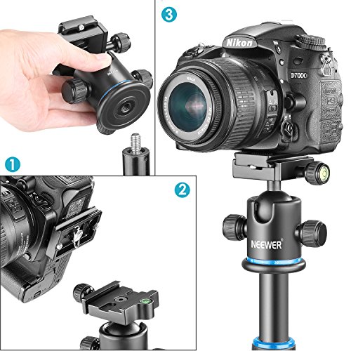 Neewer Pro Metal Tripod Ball Head 360 Degree Rotating Panoramic with 1/