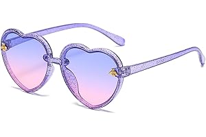 JINHUIBBA Kids Heart shaped Sunglasses Cute Bee Frame Age 3-10 UV400 Protection Fashion Sunnies for Outdoor Summer