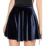Idingding Womens Hot Sale Lace Velvet Night Club Party Mini Skater Skirt