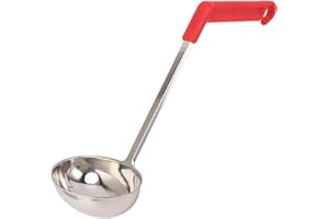 DANAIXZ Professional Stainless Steel Soup Ladle with Curved Handle Kitchen Utensil for Cooking Serving Soups Stews Sauces Erg