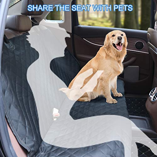 Dog Hammock for Back Seat, HeiYi 100% Waterproof Dog Car Hammock with Mesh Visual Window Storage Pockets Nonslip Anti-Scratch Dog Car Seat Covers for Cars Trucks SUV