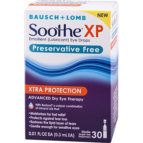 Soothe Xtra Protection Preservative Free Emollient Lubricant Eye Drops, 30 Count