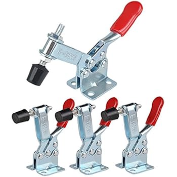 E-TING 4Pcs Hand Tool Toggle Clamp 201B Antislip Red Horizontal Clamp 201-B Quick Release Tool