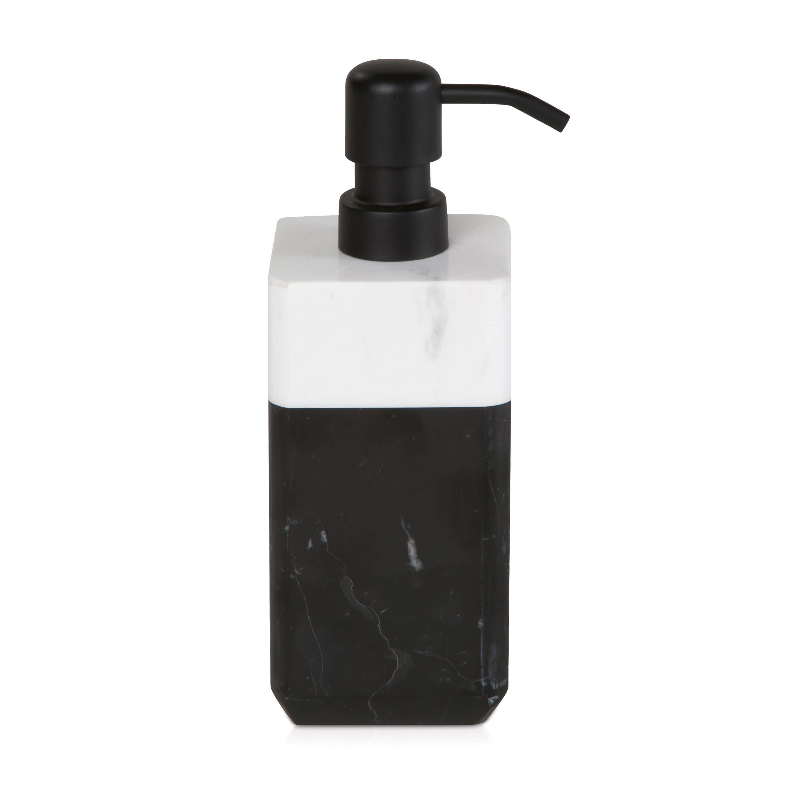 Möve Soap Dispenser, Black/Snow, 7 x 7 x 19,7 cm