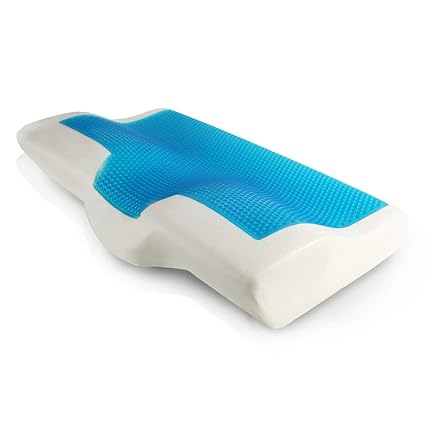 Blue Cool Gel Memory Foam Bed Pillows Heat Dispersing Cooling