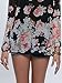 Persun Women Black Floral Off Shoulder Batwing Sleeve Blouse, Small