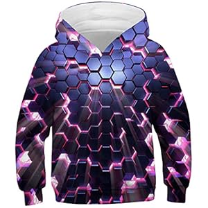 EUDOLAH Jongens Hoodies voor 4-13 leeftijd kinderen lange mouwen 3D-printen veelkleurige kleurrijke kids herfst winter…
