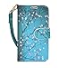 Moto G Case, Customerfirst, Motorola Moto G Wallet Case [Book Fold] Leather Moto G Flip Cover with Folding Stand, Credit Card Slots - Flip Case for Motorola Moto G, 2013 (1st Gen.) (Blossom Teal)