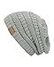 C.C Trendy Warm Chunky Soft Stretch Cable Knit Beanie Skully, NAT Gray