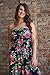 Maxi Dresses for Women, Plus Size Summer Beach Dress, Strapless, Vintage Floral
