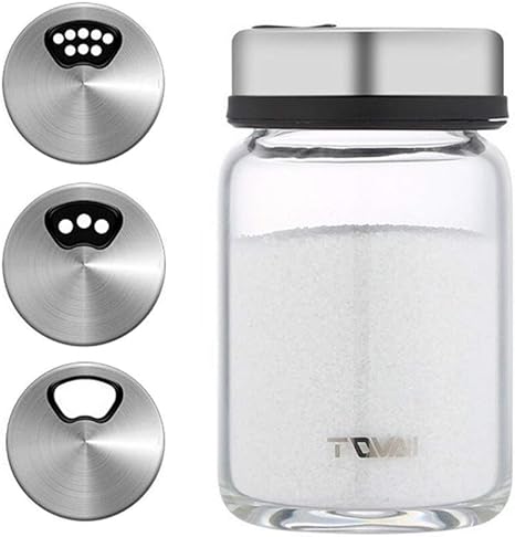 Amazon Zhiyangmaoyi 家庭キッチン用 調味料ボトル 調味料ポット 塩 砂糖 コショウ 保存容器 砂糖入れ 250ml 調味料入れ オンライン通販