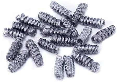 XFX Hair 5 Packs Synthetic Saniya Curl Crochet Hair 10 inch Small Bouncy Curly 20roots/pack Spiral Crochet Braids Hair (#Grey)