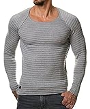 Men's Slim Fit Muscle T-Shirts Crew Neck Long Sleeve Knit Pullover Sweater