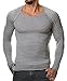 Men's Slim Fit Muscle T-Shirts Crew Neck Long Sleeve Knit Pullover Sweater