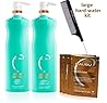 Malibu C HARD WATER WELLNESS Collection Kit - Shampoo, Conditioner (with Sleek Steel Pin Tail Comb) (Large 33.8 oz LITER KIT)